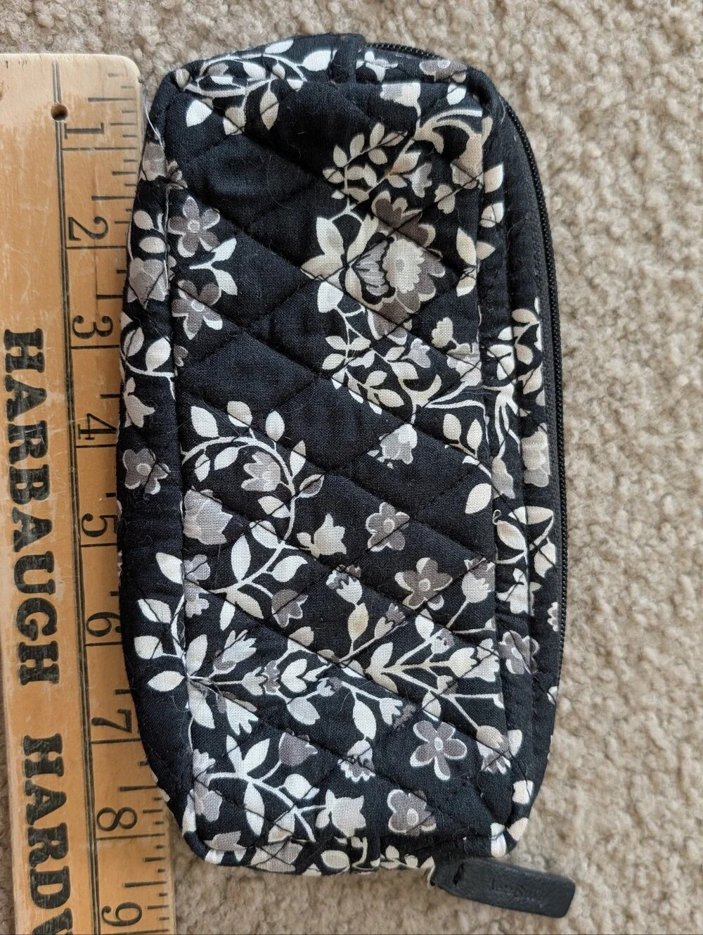 Vera Bradley quilted cosmetic bag in the retired Chandelier Noir Pattern